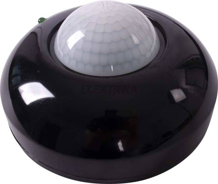 Датчик руху інфрачервоний стельовий e.sensor.pir.07.black, 360°, IP20 (s061034)