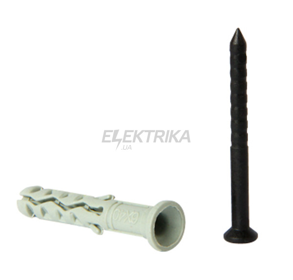 Дюбель e.metiz.dowel.92.U1.06.40рр.glass, зі цвяхом зі склопластику М6х40 поліпропілен, потай 100 шт