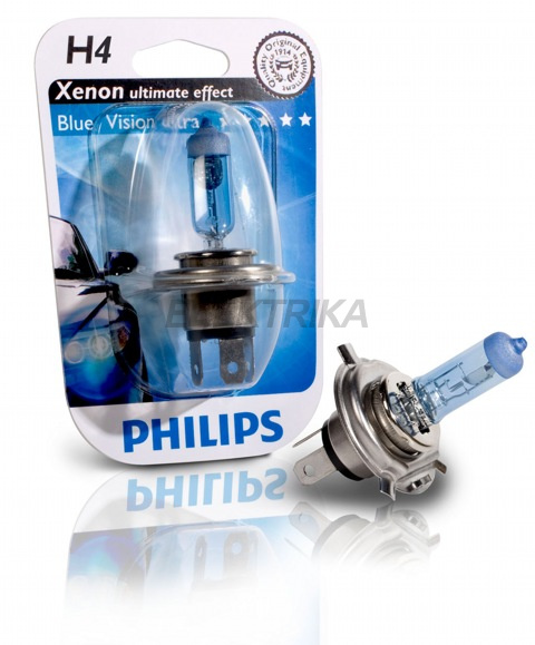 Лампа авто BVU 12342-B H4 12V 60/55 P43t- PHILIPS
