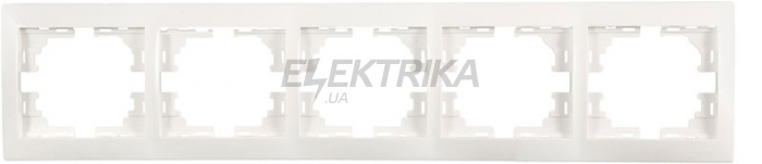Рамка 5 постів горизонтальна Lezard Mira б/вст білий (701-0200-150)