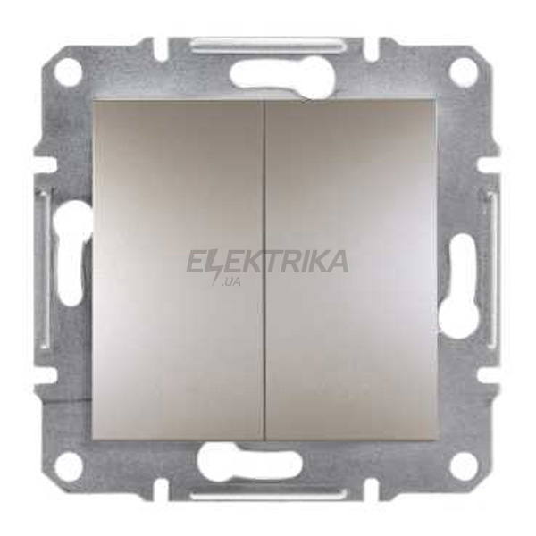 Вимикач двоклавішний Schneider Electric Asfora самозатискний бронза (EPH0300169)