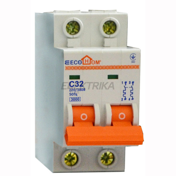Автоматичний вимикач модульний ECO 2p З 32A