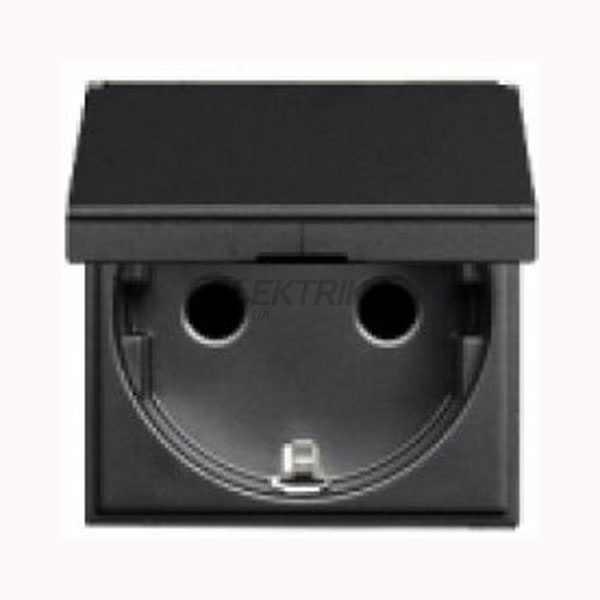Розетка SCHUKO із заземленням та кришкою Zenit N2288.1 AN, антрацит