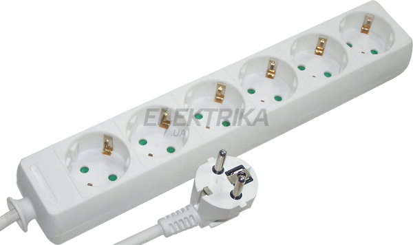 Подовжувач e.es.d.6.5.zb тип d, 6 гнізд, 5м, з з/к, baby protect