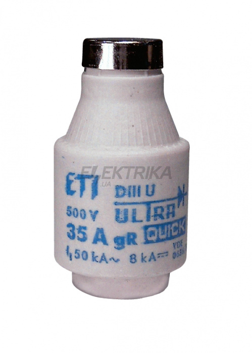 Плавка вставка запобіжник ETI DIII UQ gR 63A 500V 004323003