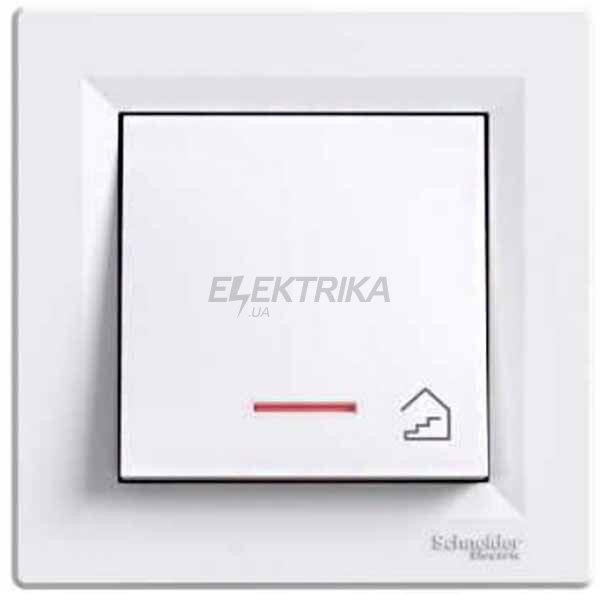 Вимикач "Сходи" кнопковий Schneider Electric Asfora з підсвічуванням білий (EPH1900321)