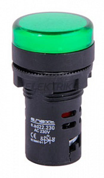 Індикатор світлосигнальний e.ad22.230.green Ø22мм 230В АС, зелений