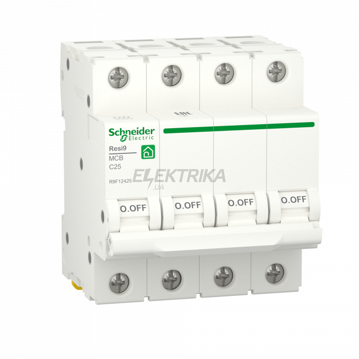 Автоматичний вимикач Schneider Electric RESI9 6kA 4P 25A C R9F12425