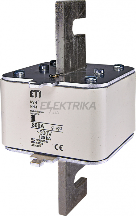 Плавка вставка запобіжник ETI NH4 gG 800A/500V 004116103