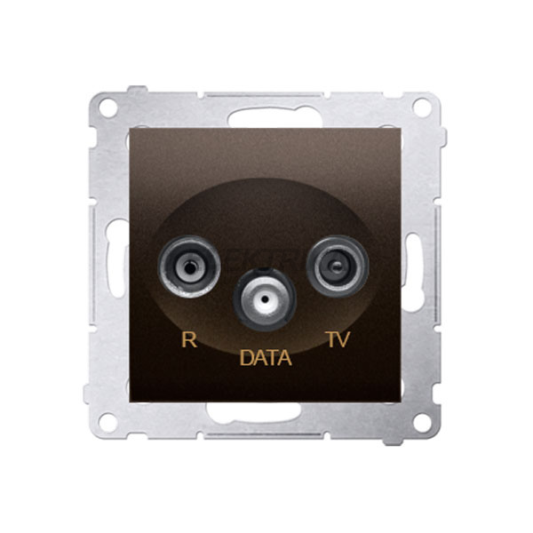 Розетка R-TV-DATA кінцева Simon 54, бронзовий матовий
