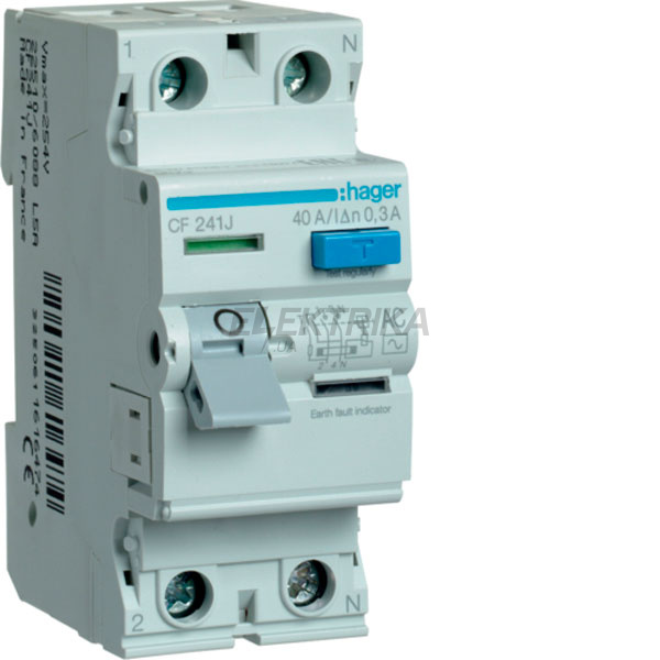 Пристрій захисного відключення 2P 40A 300mA AC