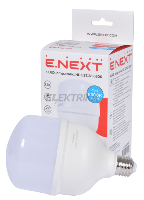 Лампа світлодіодна e.LED.lamp.stand.HP.E27.28.6500, 28Вт, 6500К 110лм/Вт (l0650817)