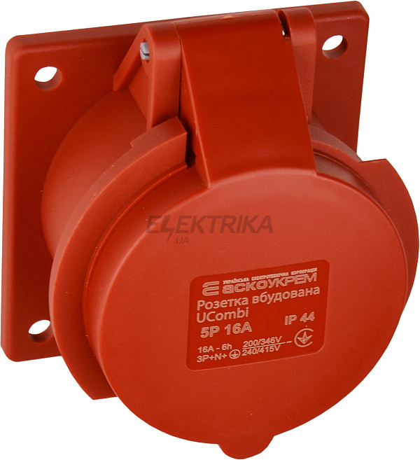 Розетка вбудована серії UCombi 5P 16A IP 44 (A0080010162)