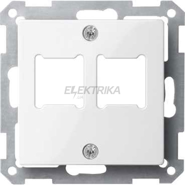 Панель центральна для розетки RJ11/RJ45, 2 поста, полярно-білий