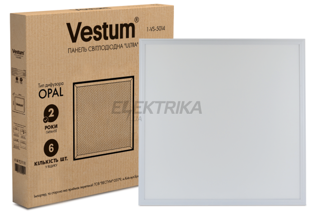 Панель свiтлодiодна LED ULTRA SLIM 40W 600x600 6500K 220V Vestum (1-VS-5014)