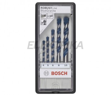 Набір із 5 свердл по бетону Robust Line Blue Granite 4; 5; 6; 8; 10 мм