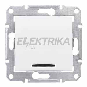 Вимикач 1-клавішний із червоною індикацією Schneider Electric Sedna білий (SDN0400321)