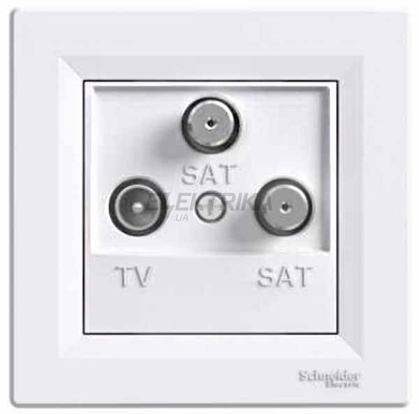 Розетка TV-SAT-SAT кінцева Schneider Electric Asfora 1дБ білий (EPH3600121)