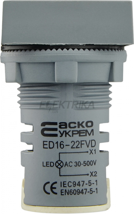 Вольтметр цифровий АСКО-УКРЕМ ED16-22 FVD 30-500В АС білий (A0190010033)