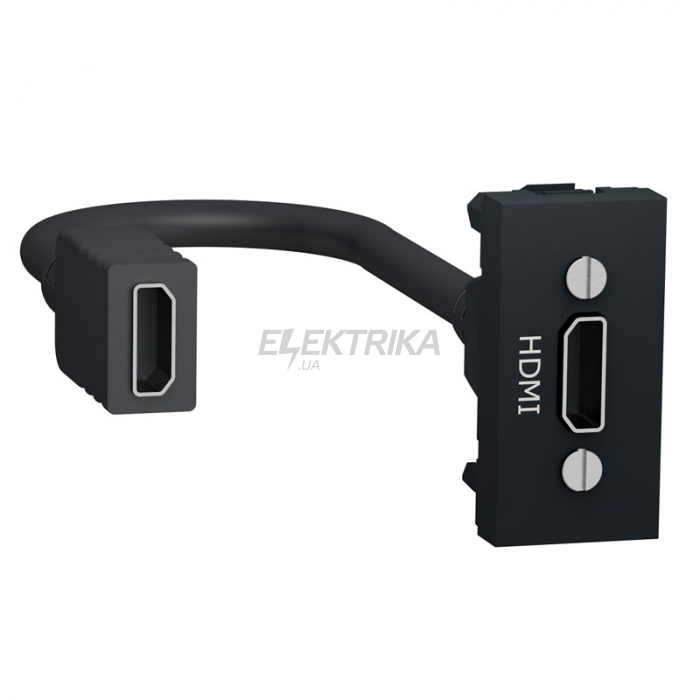 Розетка HDMI Schneider Unica New 1 модуль антрацит (NU343054)