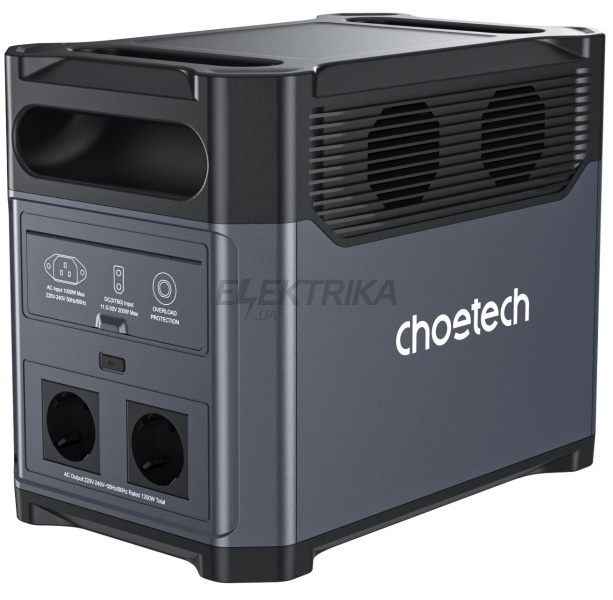 Портативна зарядна станція, акумулятор електричний літій-іонний Choetech 1200W/1024Wh з функцією ДБЖ (BS061)