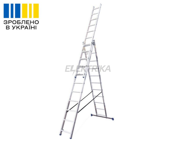 Алюмінієва трьохсекційна драбина TRIOMAX VIRASTAR 3x11 сходинок(VTL311)