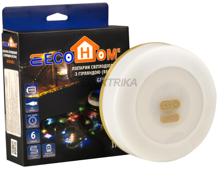 Ліхтар світлодіодний ECOHOME GF5018R-С 260 Lm різного кольору світіння (ECO018001014)