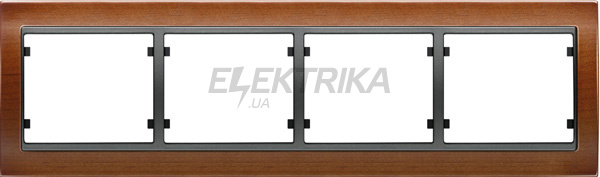Рамка 4 пост Siemens Mega вишня пласт. вставка чорний коссо (S22504 CZC)