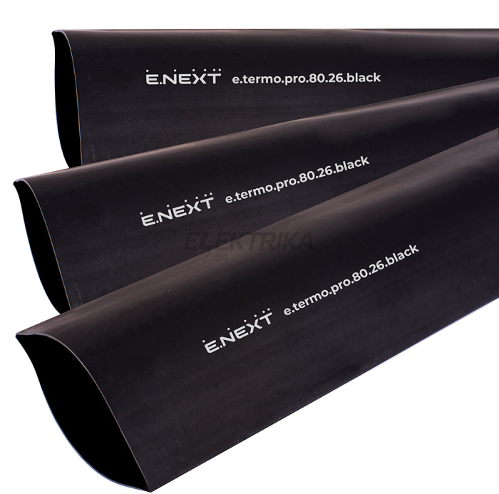 Термоусаджувальна трубка з клейовим шаром e.termo.pro.80.26.black, 80/26, 1м, чорна (p092055)