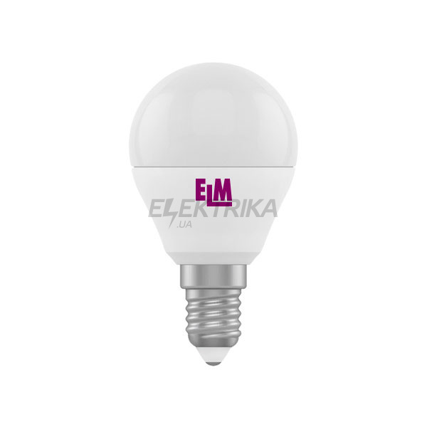 Лампа світлодіодна сферична D45 6W PA10 E14 4000 ELM