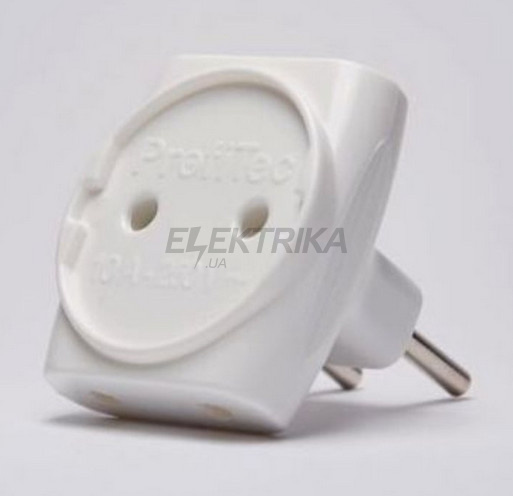 Вилка-трійник електрична Profiteс біла (PRFACS 9090001071)