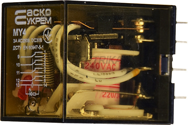 Реле проміжне АСКО-УКРЕМ МY4 (AC 220 V) (A0090010009)