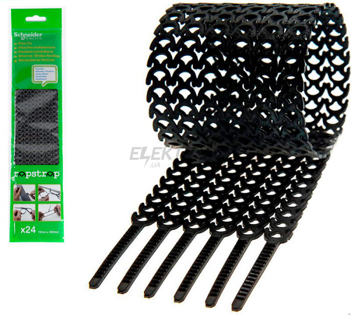 Стяжка кабельна Schneider Electric Rapstrap 10х300 мм (24 шт) чорний (IMT38068)