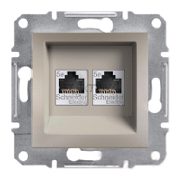 Розетка комп'ютерна + телефонна Schneider Electric Asfora бронза (EPH4900169)