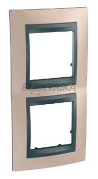 Рамка 2-постова вертикальна, "онікс мідний", графіт