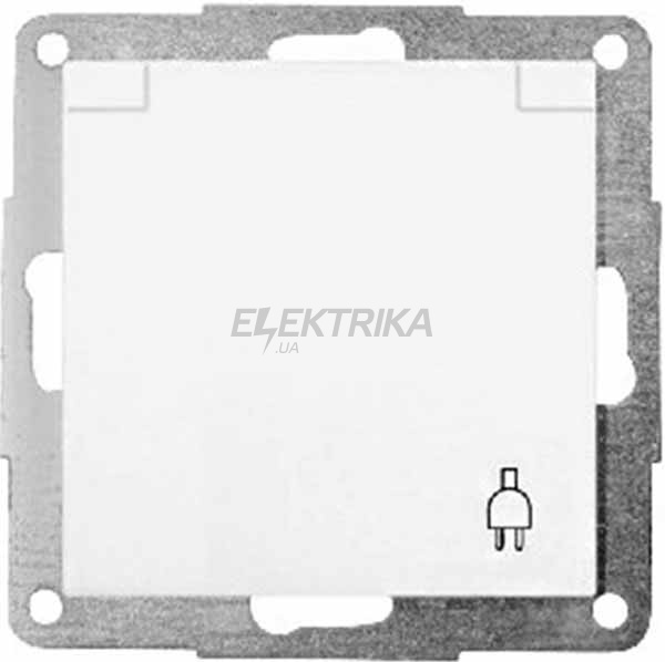 Розетка із заземленням з кришкою, що самозакривається, IP30 2-полюса + PE, біла