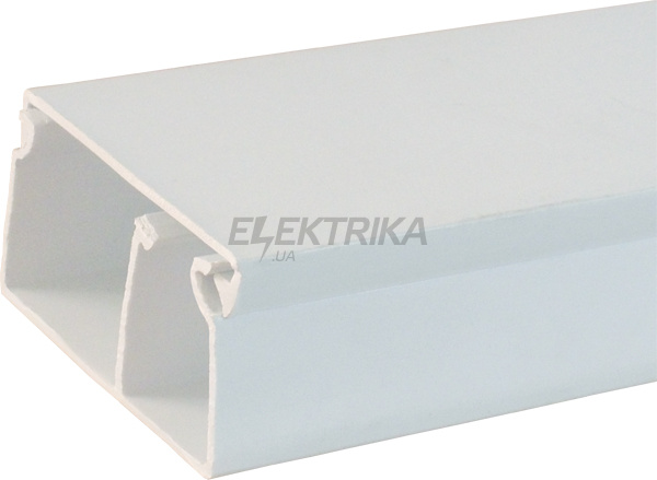 Короб пластиковий з перегородкою e.trunking.clapb.01.stand.50.25, 50х25мм, 2м