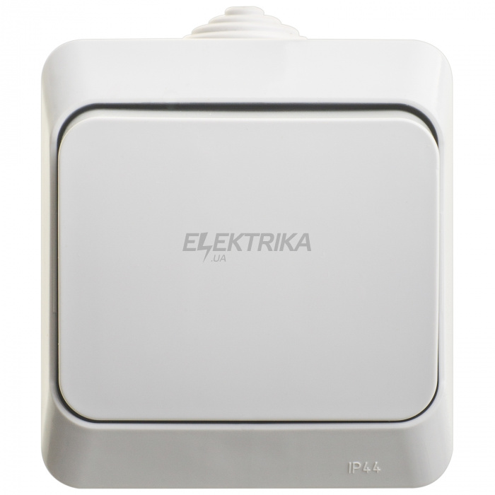 Вимикач Schneider Electric ЕТЮД IP44 О/У 1-клавішний ПЕРЕМИКАЧ 10 АХ, СІРИЙ BA10-046C