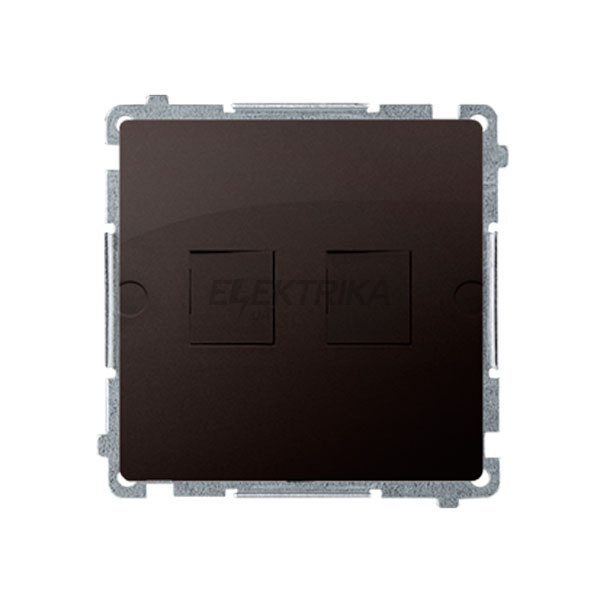 Адаптер Simon Basic 2xRJ45 Keystone металевий суппорт, шоколадний