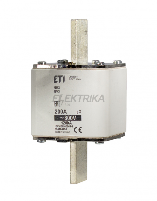 Плавка вставка запобіжник ETI NH3 gG 250A/800V 004184497