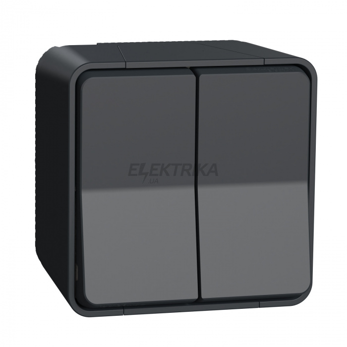 Клавішний вимикач Schneider Electric Mureva Styl - double 2-way switch - surface mounting - grey MUR35022