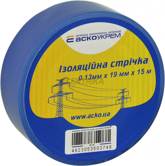 Ізолента АСКО-УКРЕМ 0,13мм*19мм/15м синій (A0150020029)