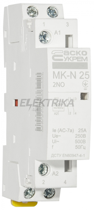 Контактор модульний АСКО-УКРЕМ MK-N 2P 25A 2NO (A0040030025)