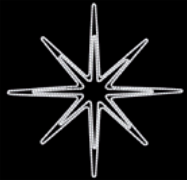 Мотив зовнішній Mizar 140х140 LED білий, IP44 пит.шнур 150