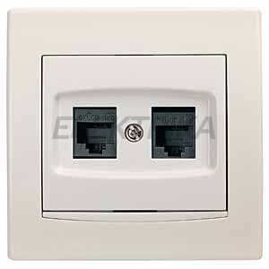 Розетка комп'ютерна Anya RJ45, rfn 5e 125 MГ, UTP, подвійна, слонова кістка, Schneider Electric