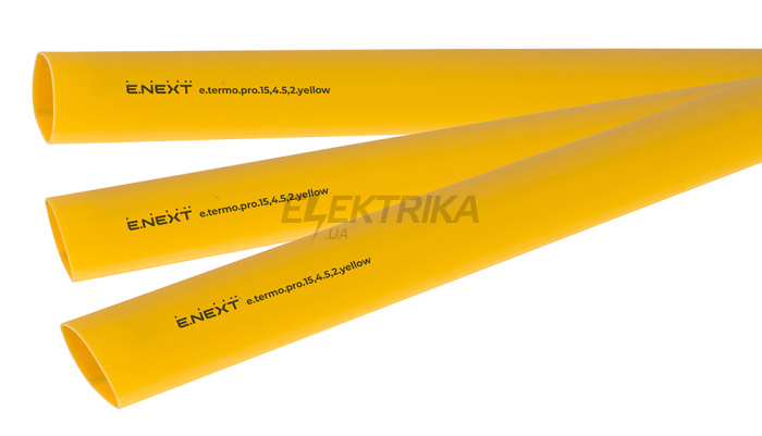 Термоусаджувальна трубка з клейовим шаром e.termo.pro.15,4.5,2.yellow, 15,4/5,2, 1м, жовта (p092038)