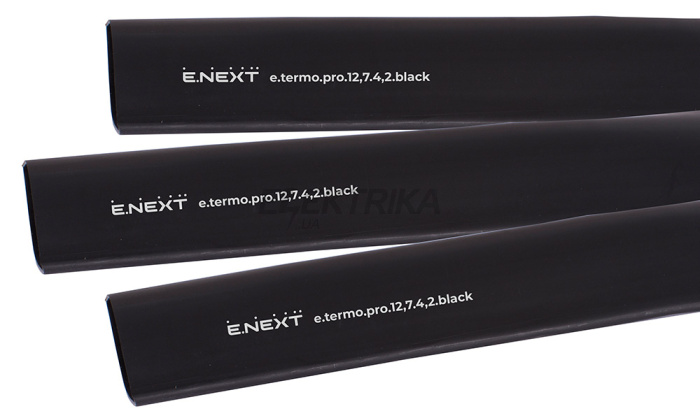 Термоусаджувальна трубка з клейовим шаром e.termo.pro.12,7.4,2.black, 12,7/4,2, 1м, чорна (p092036)