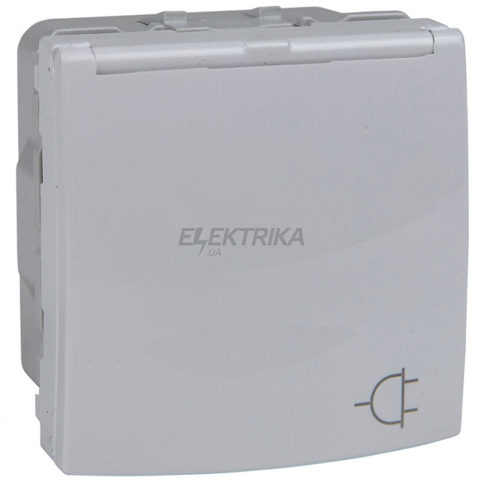 Розетка Schneider Electric Unica із заземленням, шторки кришка біла (MGU3.037.18TA)