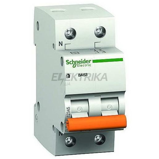 Автоматичний вимикач SCHNEIDER BA63 1P+N 63A C (11219) (10026356)