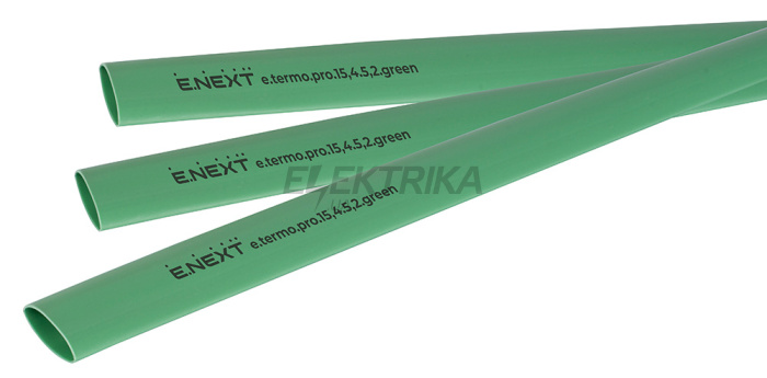 Термоусаджувальна трубка з клейовим шаром e.termo.pro.15,4.5,2.green, 15,4/5,2, 1м, зелена (p092039)